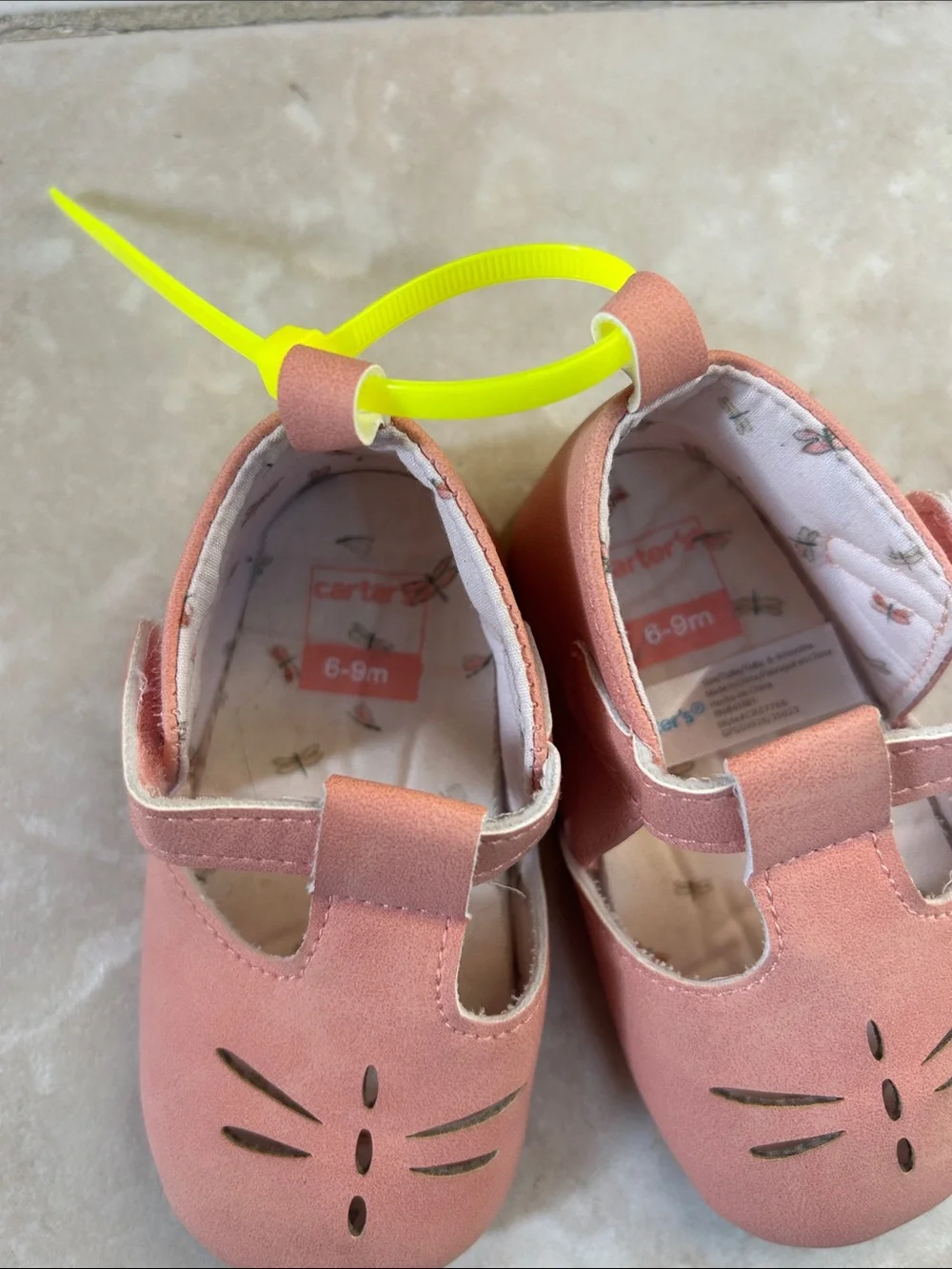 Carter's Coral Pink Mary Jane Baby Shoes